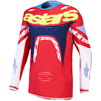 Alpinestars Supertech Dyna Jersey - Fire Red / White / Navy Blue