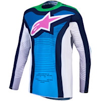 Alpinestars Techstar Maven Jersey - White / Blithe Blue / Fluo Green