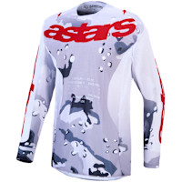 Alpinestars Racer Air Lone Jersey - Grey Camo / White / Fire Red