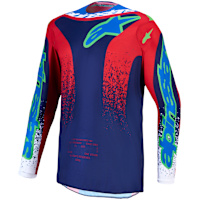 Alpinestars Fluid Drag Jersey - Blue / Navy / Fire Red / White