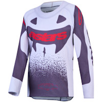 Alpinestars Youth Supertech Swan Jersey - Light Lilac / Dark Grey / Fluo Red