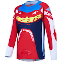 Alpinestars Youth Supertech Dyna Jersey - Fire Red / White / Navy Blue