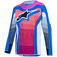 Alpinestars Youth Supertech Maven Jersey - White / Hot Coral / Blithe Blue