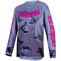 Alpinestars Youth Fluid Lone Jersey - Grey Camo / Purple