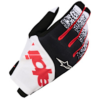 Alpinestars Techstar Textile Gloves - Black / White / Fluo Red