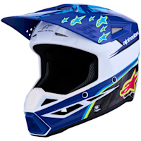 Alpinestars S-M3 Youth Falcon - Gloss Blue / White / Black / Fluo Pink / Fluo Yellow