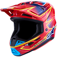 Alpinestars S-M7 Cast - Gloss Red / Fluo Yellow / Blue