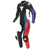 Dainese Demon Sprint Perforated Leather 1 Piece Suit - Black / White / Red Lava