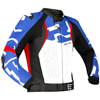 Richa Stradale Leather Jacket - Blue / White / Black / Red