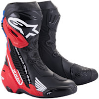 Alpinestars Honda Supertech R Boots - Black / Bright Red / Blue