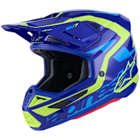 Alpinestars S-M7 Deed - Gloss Blue / Fluo Yellow