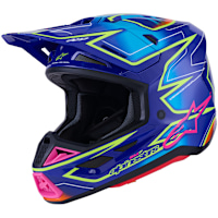 Alpinestars S-M7 Cast - Gloss Blue / Pink / Fluo Yellow