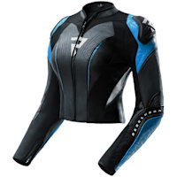 Rebelhorn Ladies Diva RS Leather Jacket - Black / Blue / White