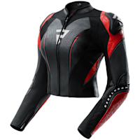 Rebelhorn Ladies Diva RS Leather Jacket - Black / Red