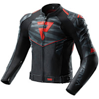 Rebelhorn Vandal 2 Leather Jacket - Black / Grey / Red