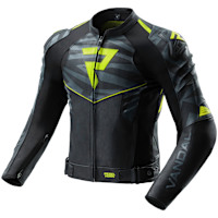 Rebelhorn Vandal 2 Leather Jacket - Black / Grey / Fluo Yellow