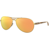 Oakley Ladies Feedback Sunglasses - Polished Gold / Prizm Rose Gold Polarised Lens