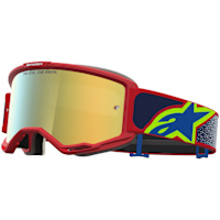 Alpinestars Vision 5 Drag Goggles - Fire Red / Blue / Mirror Gold Lens