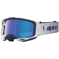 Alpinestars Vision 8 Amber Goggles - Navy / White / Mirror Blue Lens