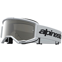 Alpinestars Vision 3 Wordmark Goggles - White / Black / Mirror Silver Lens