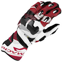 Macna Powertrack 2.0 Leather Gloves - Black / Red / White
