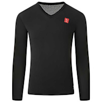 Zerofit IceSkin Base Layer V-Neck Long Sleeve Shirt - Black