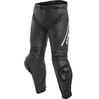 Dainese Delta 3 Leather Trousers - Black / Black / White