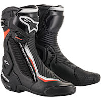 Alpinestars SMX Plus V2 Boots - Black / White / Fluo Red