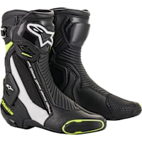 Alpinestars SMX Plus V2 Boots - Black / White / Fluo Yellow