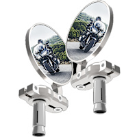 Oxford Bar End Mirrors - Silver