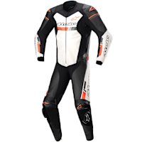 Alpinestars GP Force Chaser One Piece Leather Suit - Black / White / Red Fluo