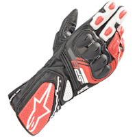 Alpinestars SP-8 V3 Leather Gloves - Black / White / Bright Red