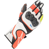 Alpinestars SP-2 V3 Leather Gloves - White / Red Fluo / Black