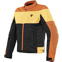 Dainese Elettrica Air Textile Jacket - Black / Leather Brown / Mineral Yellow