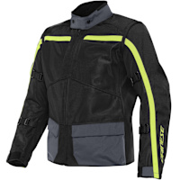 Dainese Outlaw Textile Jacket - Black / Black / Ebony / Fluo Yellow