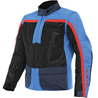 Dainese Outlaw Textile Jacket - Black / Light Blue / Black Iris / Lava Red