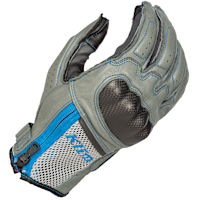 Klim Induction V3 Leather Gloves - Cool Grey / Electric Blue Lemonade