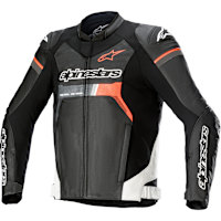 Alpinestars GP Force Airflow Leather Jacket - Black / White / Red Fluo