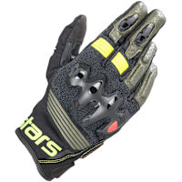 Alpinestars Halo Leather Gloves - Forest / Black / Yellow Fluo