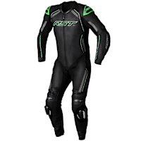 RST S1 CE One Piece Leather Suit - Black / Grey / Neon Green 