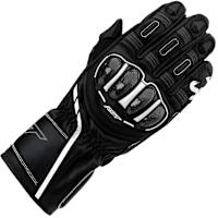 RST S1 CE Leather Gloves - Black / Black / White
