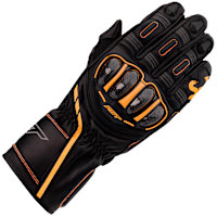 RST S1 CE Leather Gloves - Black / Grey / Neon Orange 