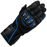 RST S1 CE Leather Gloves - Black / Grey / Neon Blue 