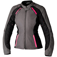 RST Ladies Ava CE Textile Jacket - Black / Neon Pink