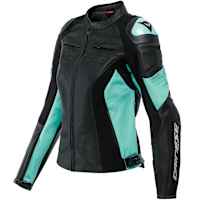 Dainese Ladies Racing 4 Leather Jacket - Black / Acqua Green