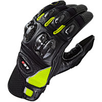LS2 Spark 2 Leather Gloves - Black / Hi-Vis Yellow