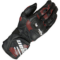 Furygan Higgins Evo Leather Gloves - Black / White / Red 