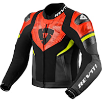 Rev'it Hyperspeed 2 Air Leather Jacket - Black / Neon Red