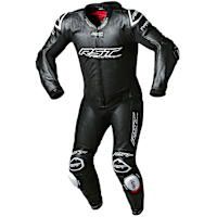 RST Race Dept V4.1 Evo Kangaroo One Piece Airbag Leather Suit - Black / Black 