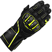 RST S1 CE Leather Gloves - Black / Grey / Fluo Yellow